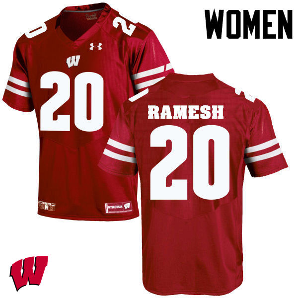 Wisconsin Badgers Women's #20 Austin Ramesh NCAA Under Armour Authentic Red College Stitched Football Jersey HA40W51PP